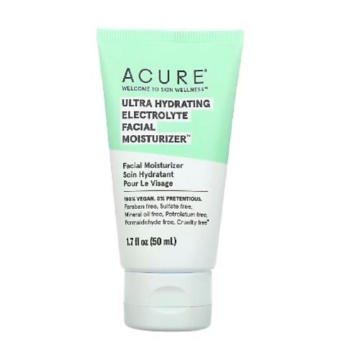 ACURE Крем для лица успокаивающий растительный сквален и электролиты Ultra Hydrating acure лосьон для лица растительные керамиды и ниацинамид ultra hydrating