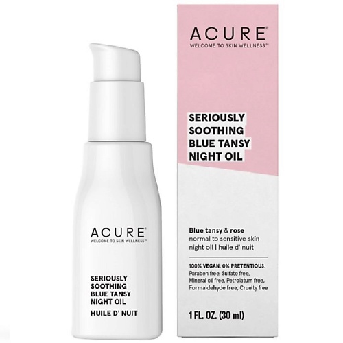 acure seriously soothing rosewater Масло для лица ACURE Комплекс успокаивающих масел для лица ночной Seriously Soothing