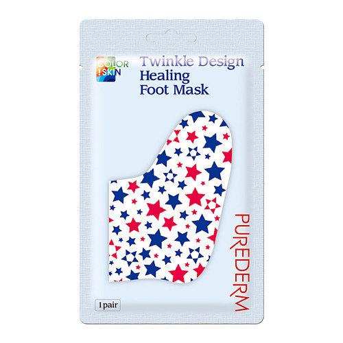 PUREDERM Маска для ног Звездочки восстанавливающая Twinkle Design Healing Foot Mask восстанавливающая маска с коллагеном care design anti age maschera ш9481 shcdes9 250 мл