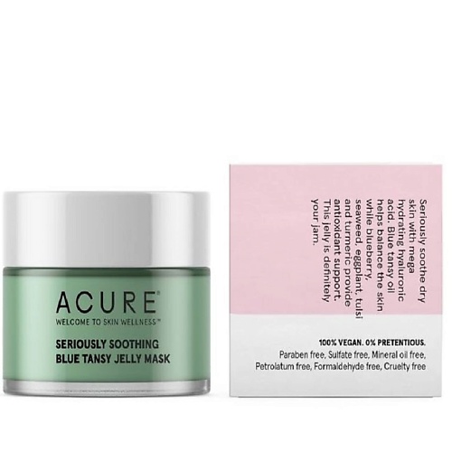 Маска для лица ACURE Маска для лица желейная с голубой пижмой Seriously Soothing acure 24 часовой увлажняющий лосьон seriously soothing 8 жидких унций 236 5 мл