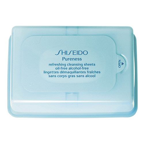 фото Shiseido освежающие очищающие салфетки без содержания масел и спирта pureness