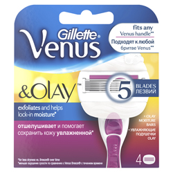 GILLETTE Сменные кассеты для бритья Venus&Olay Sugarberry 4 шт.