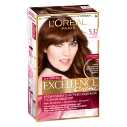L`OREAL Краска для волос EXCELLENCE 4.32 Золотой каштановый