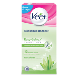 VEET Восковые полоски для депиляции для сухой кожи 12 шт.