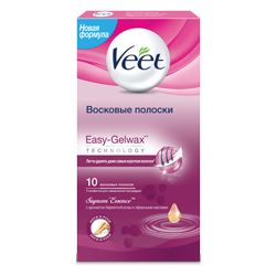 VEET Восковые полоски для депиляции с ароматом Бархатной розы и эфирными маслами