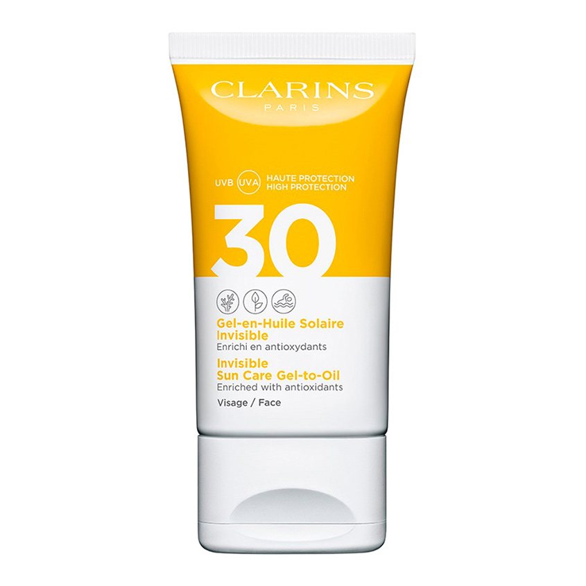 

CLARINS Солнцезащитный гель для лица SPF 30 Gel-en-Huile Solaire Invisible Visage