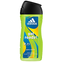 ADIDAS Гель для душа, шампунь и гель для умывания для мужчин Get Ready! 250 мл гель для душа