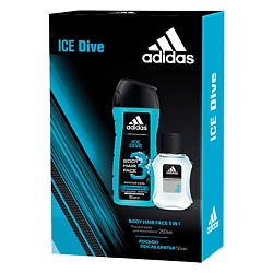Фото парфюма ADIDAS Подарочный набор Ice Dive man Лосьон после бритья 50 мл + гель для душа 250 мл