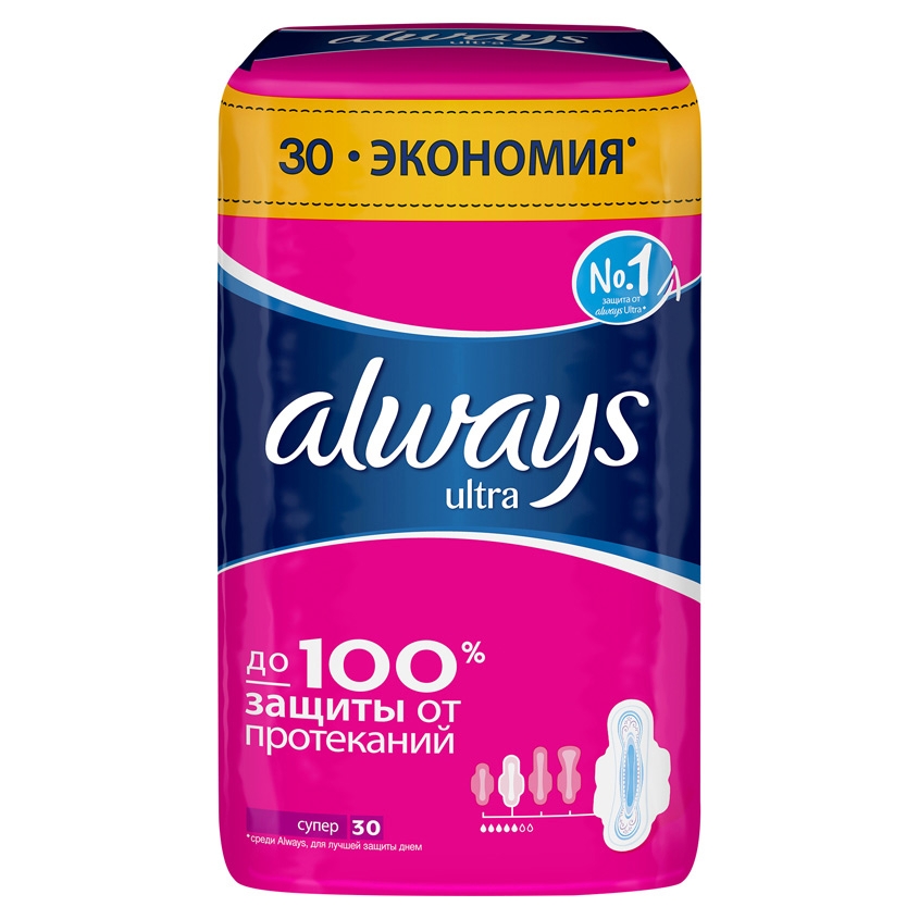 

ALWAYS Ультратонкие женские гигиенические прокладки Always Ultra Super (Супер) ароматизированные