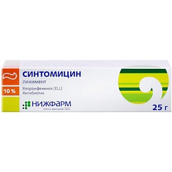 Синтомицин линимент 10% 25г N1