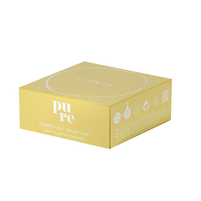Твердый шампунь PURE для жирный волос