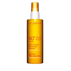 

CLARINS Солнцезащитнoе молочко-спрей для лица и тела, предотвращающее старение кожиUVA/UVB50+ 150 мл