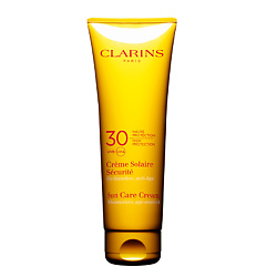 

CLARINS Солнцезащитный увлажняющий крем для безопасного загара лица и тела, предотвращающий старение кожи UVA/UVB 30 CREME SOLAIRE SECURITE 125 мл