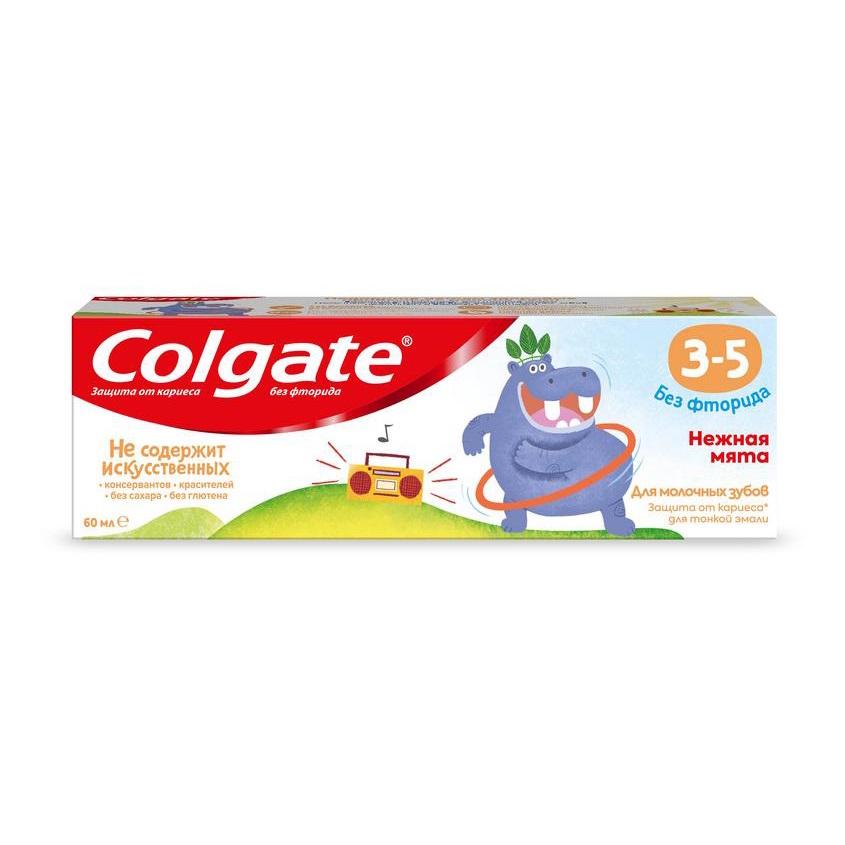 

COLGATE Детская зубная паста без фторида 3-5 Нежная мята