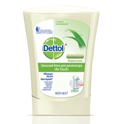 DETTOL Антибактериальное жидкое мыло для диспенсера No Touch с Алоэ и витамином Е (запасной блок) 25