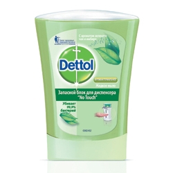 DETTOL Антибактериальное жидкое мыло для диспенсера No Touch с ароматом зеленого чая и имбиря (запас