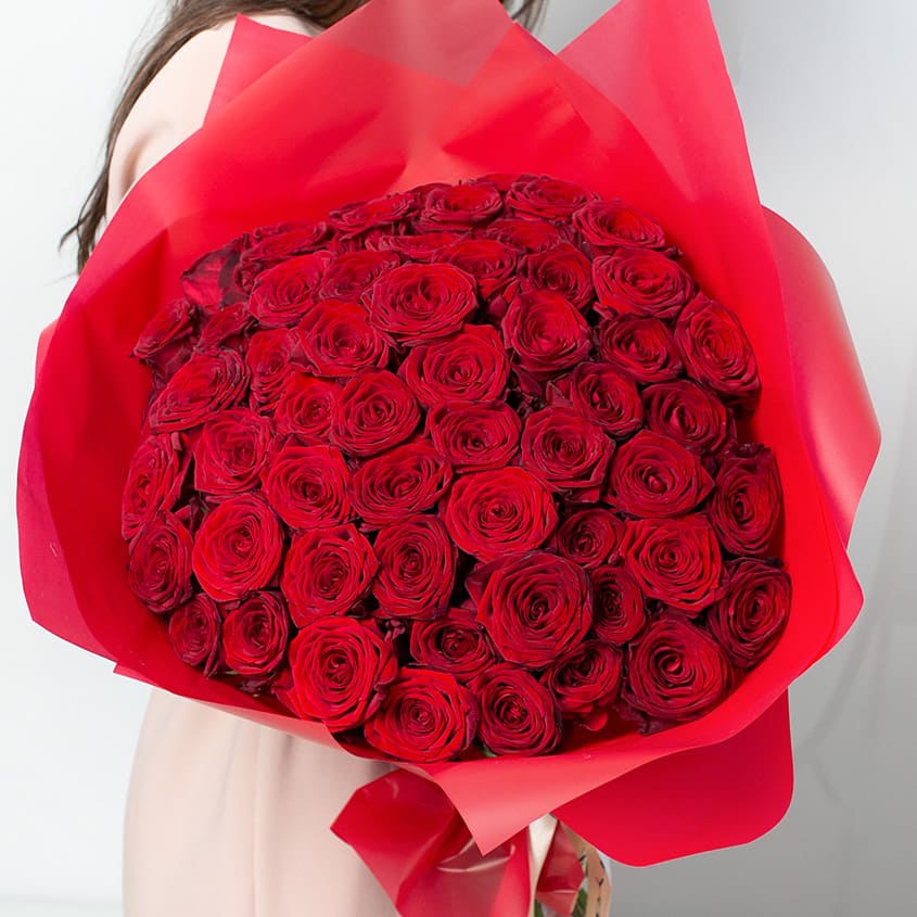 

Л'Этуаль Flowers Букет из бордовых роз 51 шт.