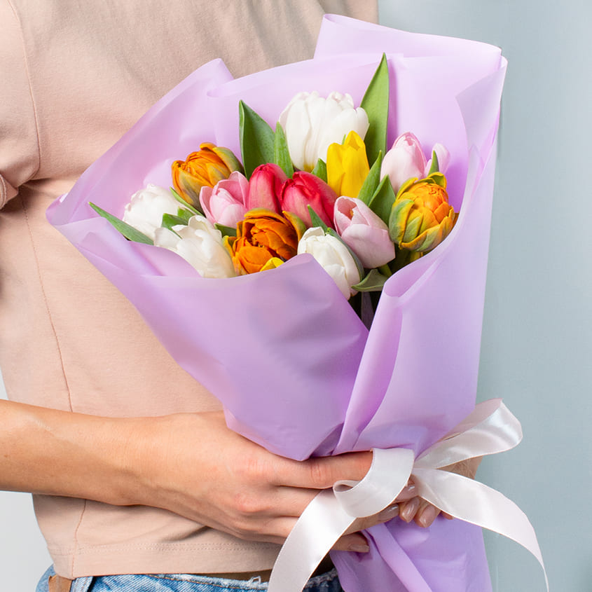 

Л'Этуаль Flowers Букет из разноцветных тюльпанов 15 шт.