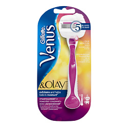 

GILLETTE Бритва Venus&Olay Sugarberry с 2 сменными кассетами Станок + 2 сменные кассеты
