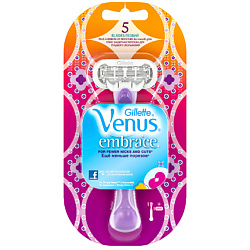 GILLETTE Бритва VENUS Embrace c 1 сменной кассетой (молодежный дизайн) Станок с одной кассетой