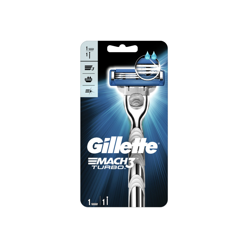 

GILLETTE Бритва MACH3 Turbo с 1 сменной кассетой
