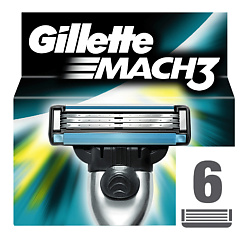 GILLETTE Сменные кассеты для мужской бритвы Gillette Mach3 6 шт. бритвы одноразовые gillette blue ii 10 шт