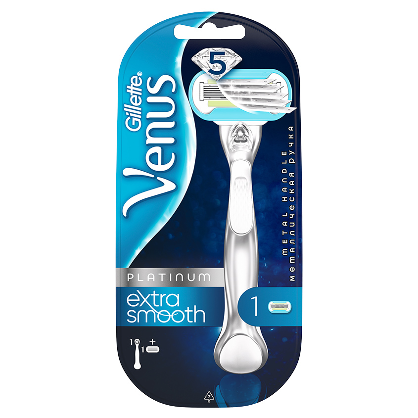 GILLETTE Бритва с 1 сменной кассетой VENUS Platinum