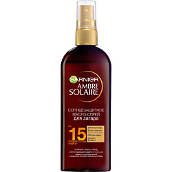 GARNIER Солнцезащитное масло-спрей для интенсивного золотистого загара, водостойкое, SPF 15 150 мл средства для загара garnier ambre solaire солнцезащитное масло спрей spf15 объем 150 мл