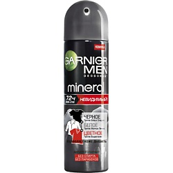 GARNIER Дезодорант-антиперспирант спрей Mineral, Черное, белое, цветное, невидимый, защита 72 часа, невидимый, мужской 150 мл garnier дезодорант антиперспирант спрей mineral активный контроль термозащита без спирта защита 72 часа мужской 150 мл