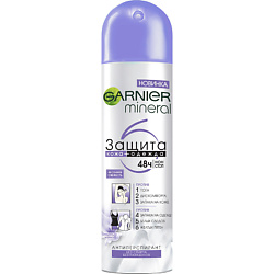 GARNIER Дезодорант-антиперспирант спрей Mineral, Защита 6, Весенняя свежесть, без спирта, защита 48 часов, женский 150 мл дезодорант ролл 48 часов молодежный lavilin 65 мл hlavin