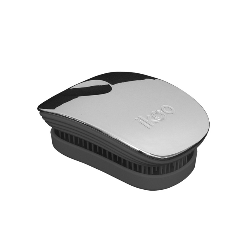 

IKOO Щетка для волос POCKET METALLIC Устричный металлик, черные зубчики