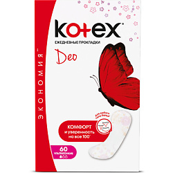 KOTEX Ежедневные прокладки Люкс Део Ультратонкие 60 шт.