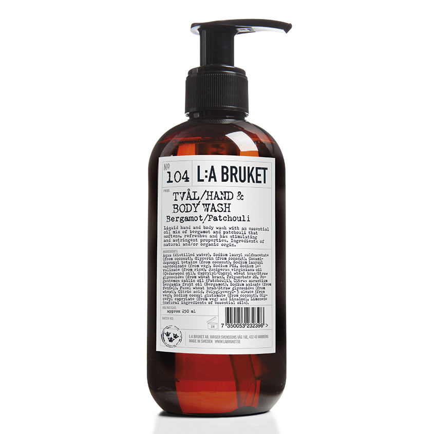 LA BRUKET Жидкое мыло для тела № 104 BERGAMOT/PATCHOULI Tval/Hand & Body Wash