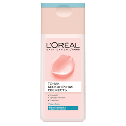 L`OREAL Очищающий тоник для лица для нормальной и смешанной кожи "Бесконечная Свежесть" 200 мл
