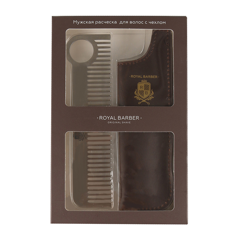 

ROYAL BARBER Мужская расческа с чехлом Royal Barber для волос