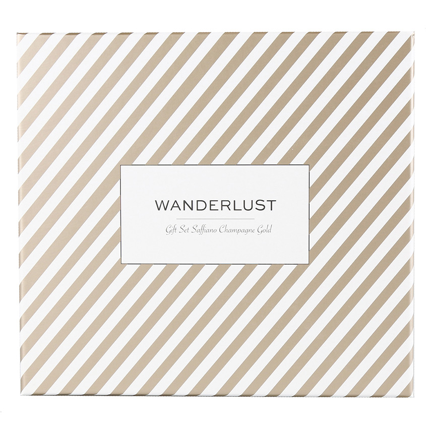 

WANDERLUST Подарочный набор Saffiano Champagne Gold. Комплект: кошелек + бирка на багаж.