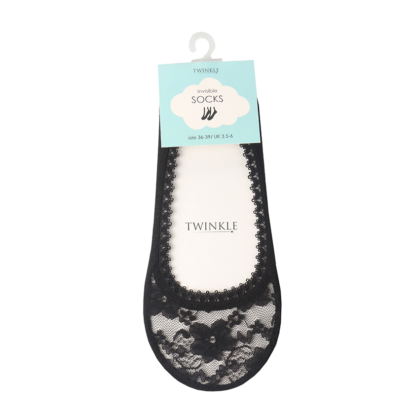 

TWINKLE Кружевные следки TWINKLE, цвет: черный, форма 1