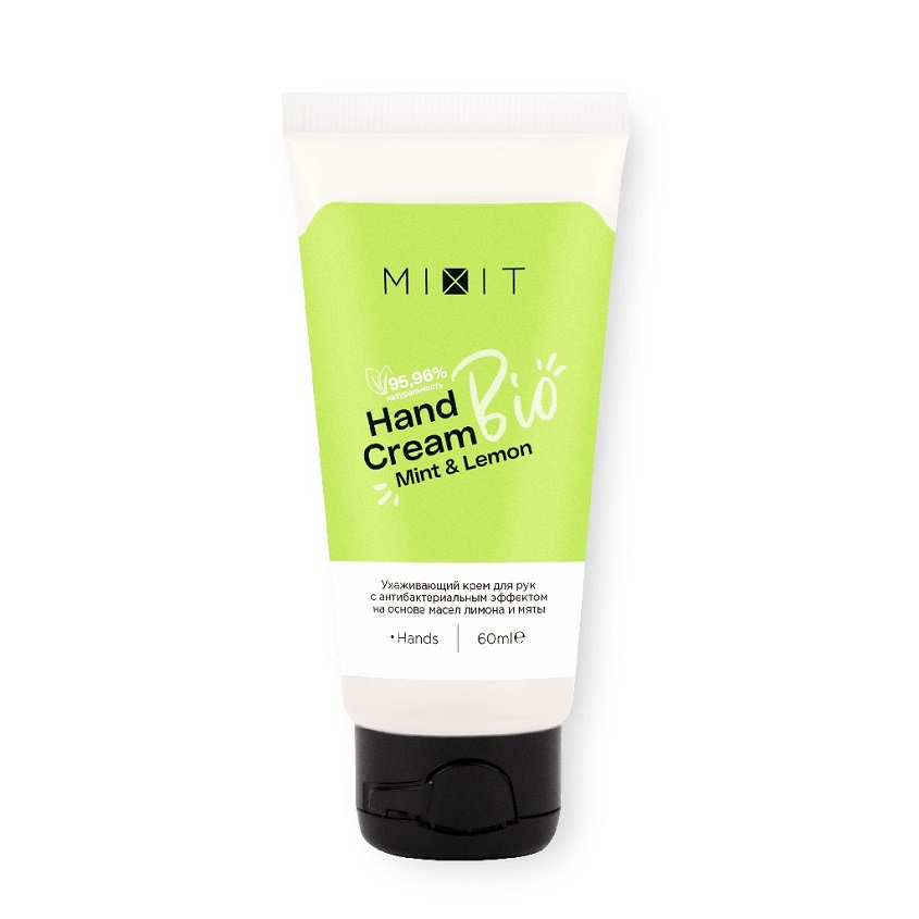 

MIXIT Ухаживающий крем для рук с антибактериальным эффектом Bio Hand Cream Mint&Lemon