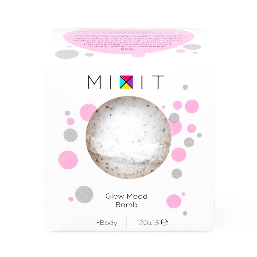 

MIXIT Блестящий бурлящий шар для ванны с витамином Е и растительными экстрактами Glow Mood Bomb