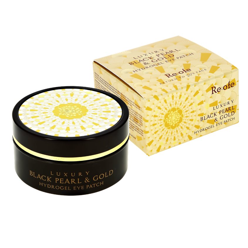 Патчи для глаз LUXURY BLACK PEARL&GOLD re:ofe гидрогелевые с золотом и экстрактом черного жемчуга Esfolio