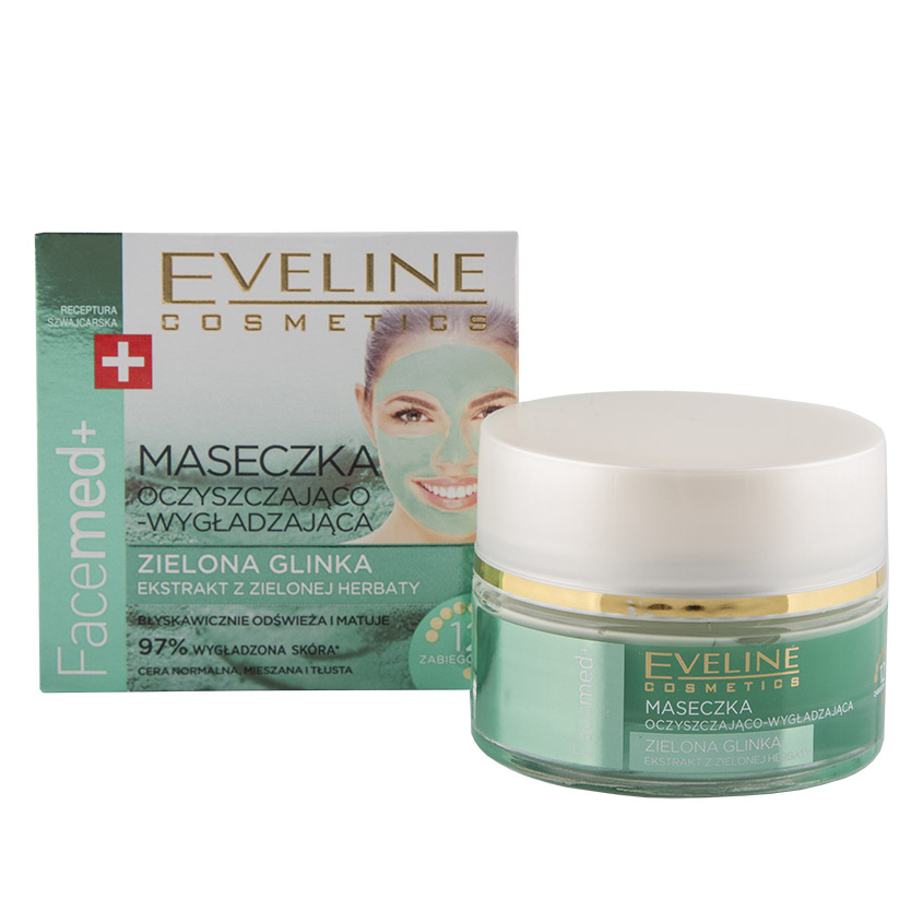 

EVELINE Маска для лица FACEMED+ зеленая глина (очищающе-разглаживающая)