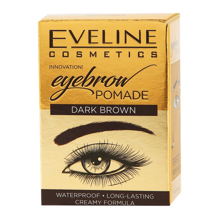 Eveline brow. Помада для бровей Эвелин. Гель бровей Эвелин Eveline. Eveline Eyebrow Pomade Dark Brown. Эвелин помада для бровей Soft Brown.