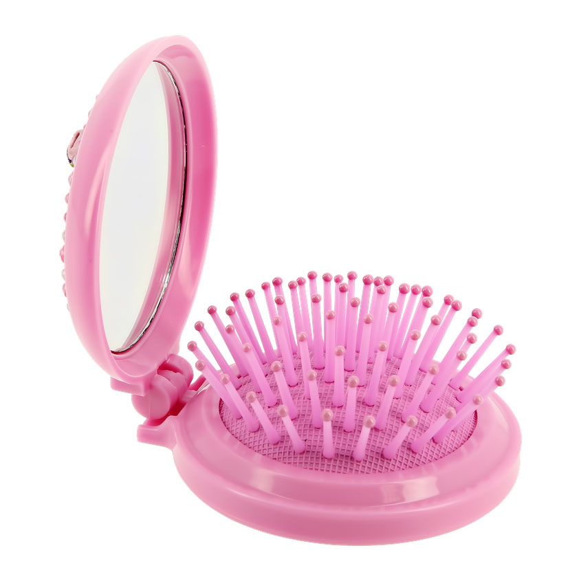 

MISS PINKY Расческа для волос с зеркалом MISS PINKY с декором (розовая)