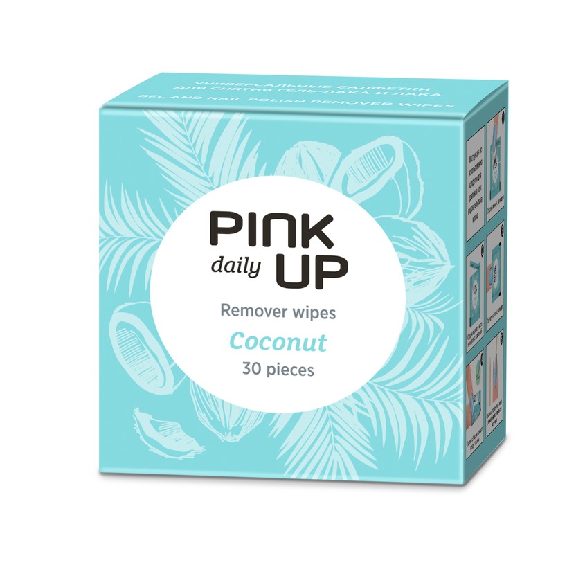 

PINK UP Салфетки для снятия лака и гель-лака COCONUT кокос