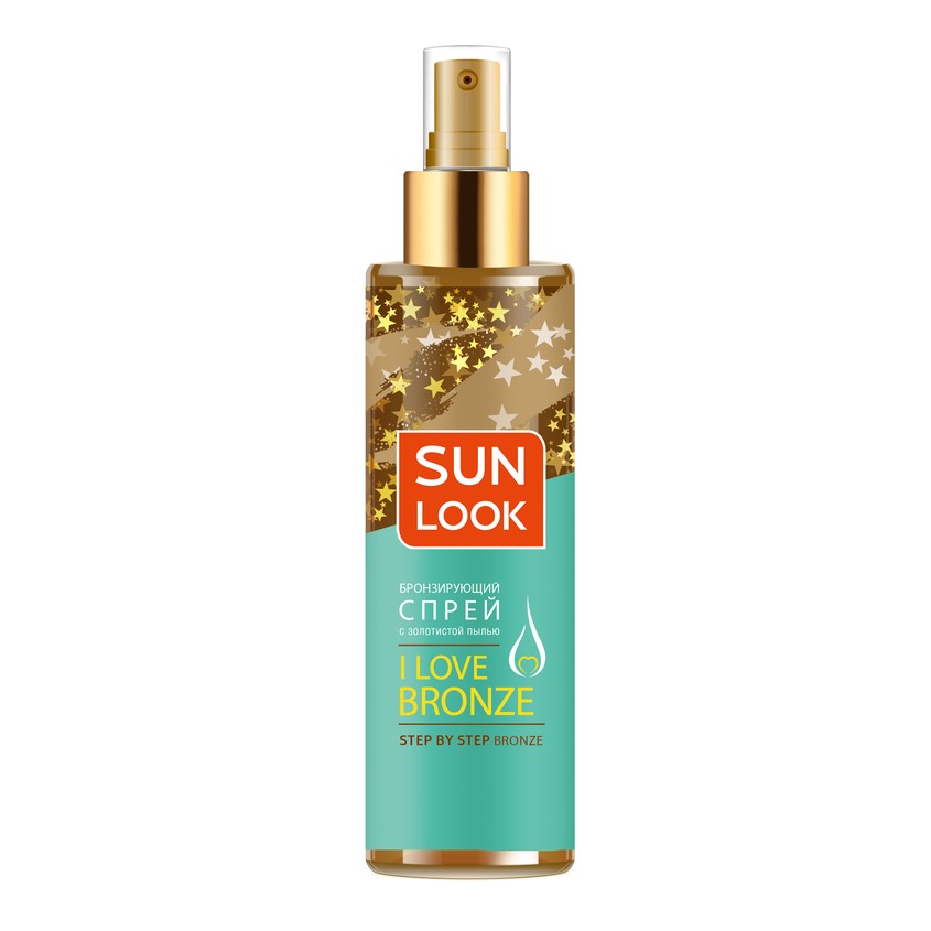 фото Sun look спрей для тела i love bronze бронзирующий с золотистой пылью