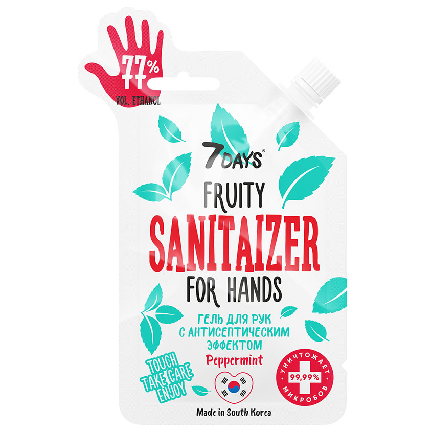 

7DAYS антибактериальный гель FRUITY SANITAIZER с ароматом Мяты