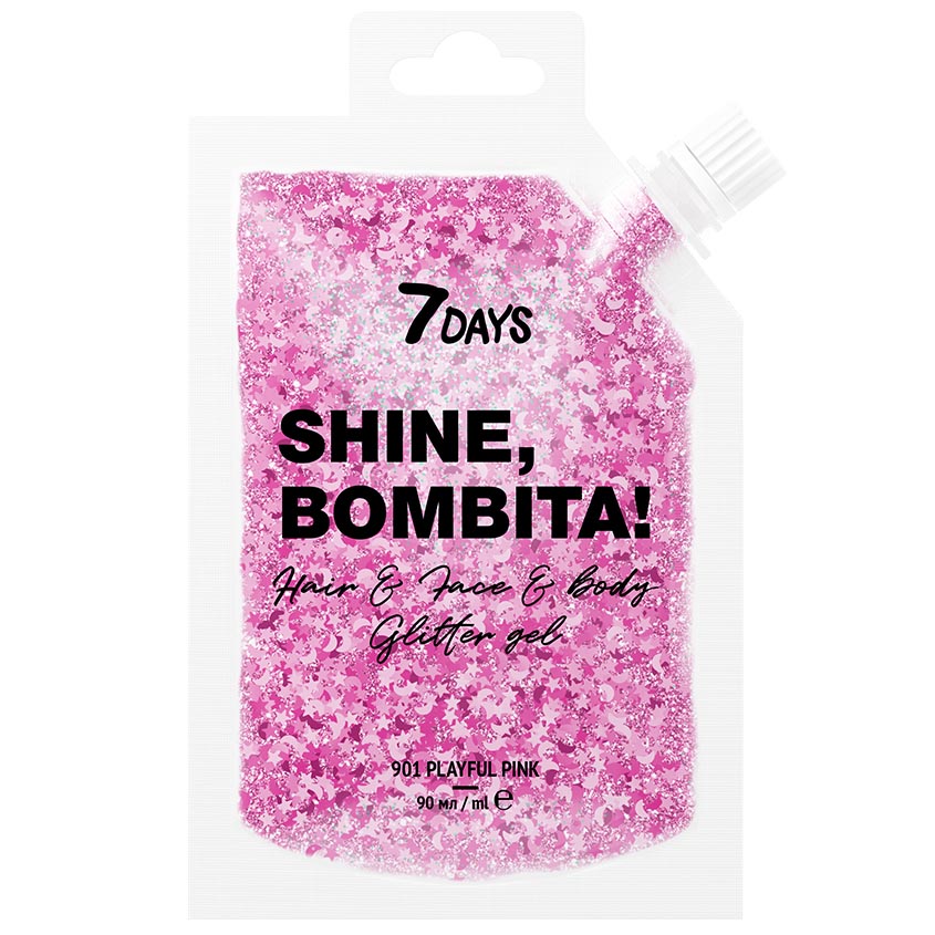 7DAYS глиттер для волос, лица и тела SHINE, BOMBITA!