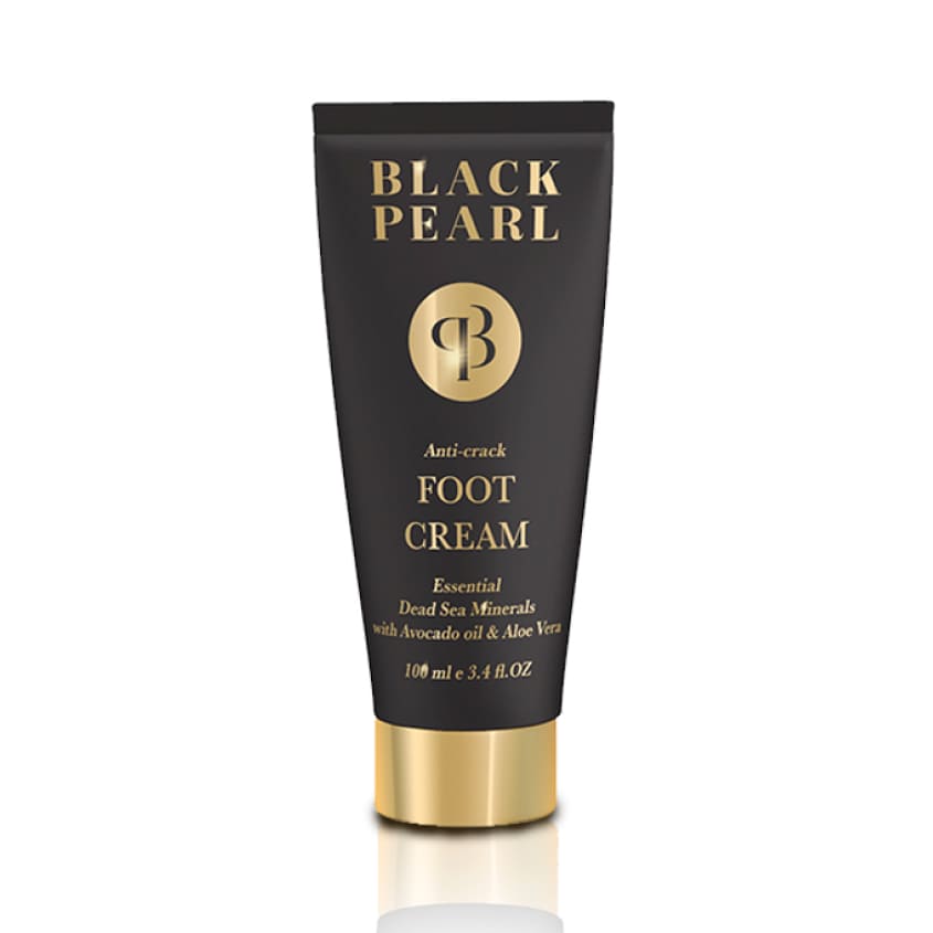 BLACK PEARL Смягчающий питательный крем для ног premium серии с жемчужным порошком и минералами Мертвого моря