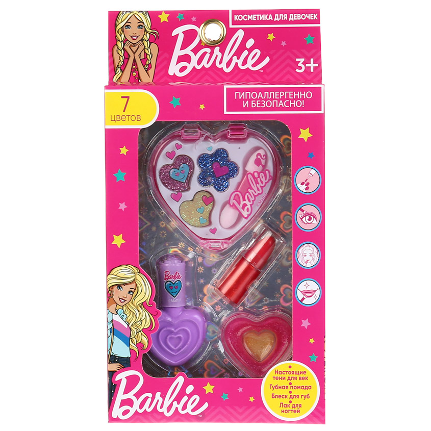 

МИЛАЯ ЛЕДИ Набор: тени, помада, блеск для губ, лак для ногтей Barbie