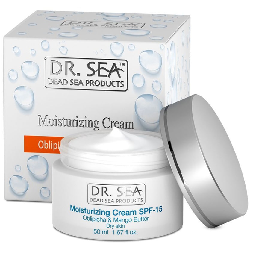 DR. SEA Увлажняющий крем для сухой кожи лица с маслом облепихи, экстрактом манго и витаминами SPF15.
